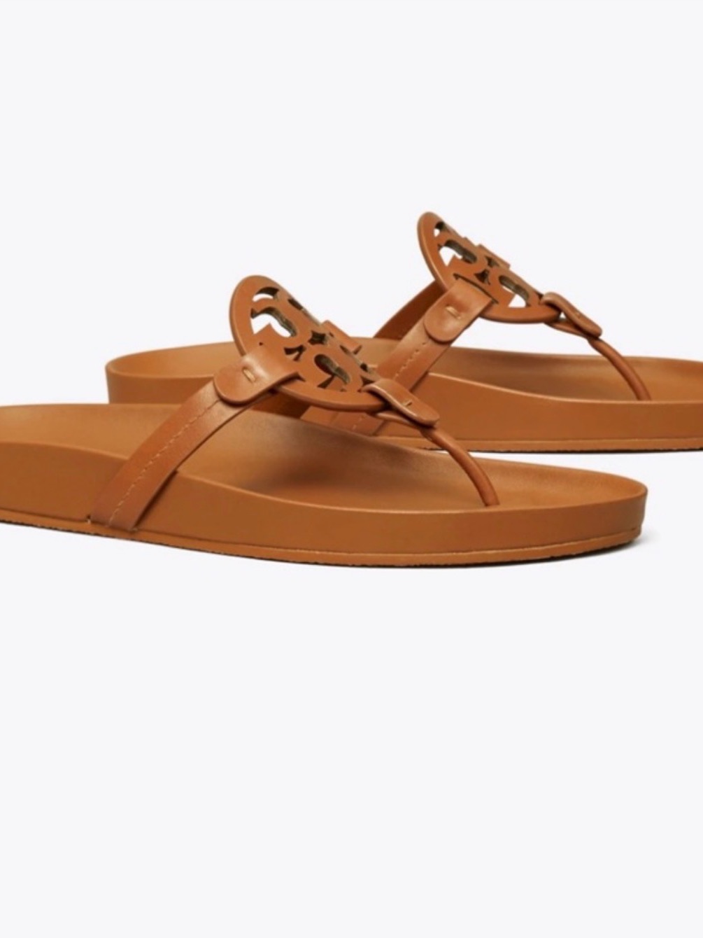 Tory Burch Tan Miller Logo Thong Sandal